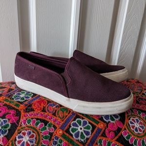 Maroon Keds slip ons